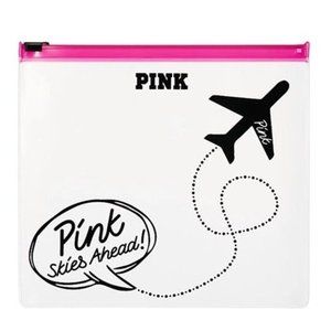 Victoria's Secret PINK Clear Skies Jet travel makeup bag NEW
